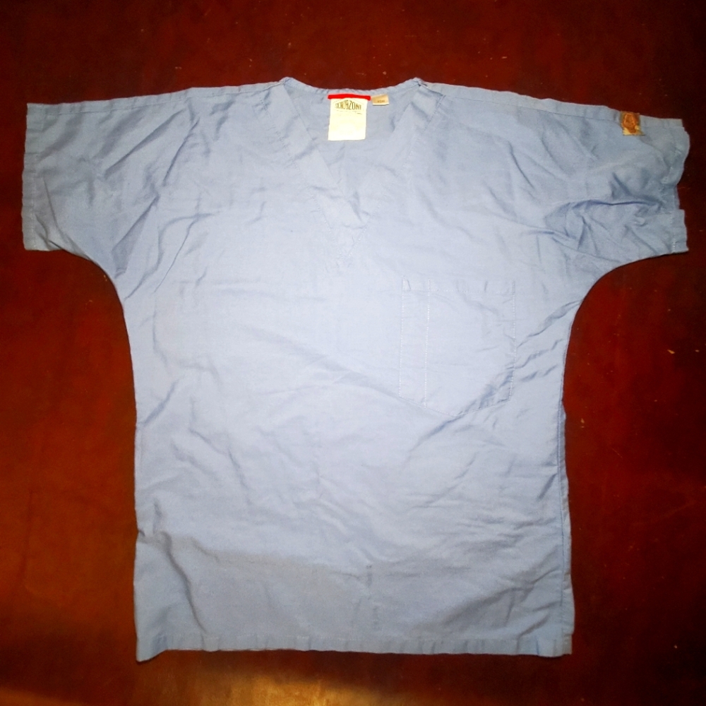 Scrub zone blue scrub top